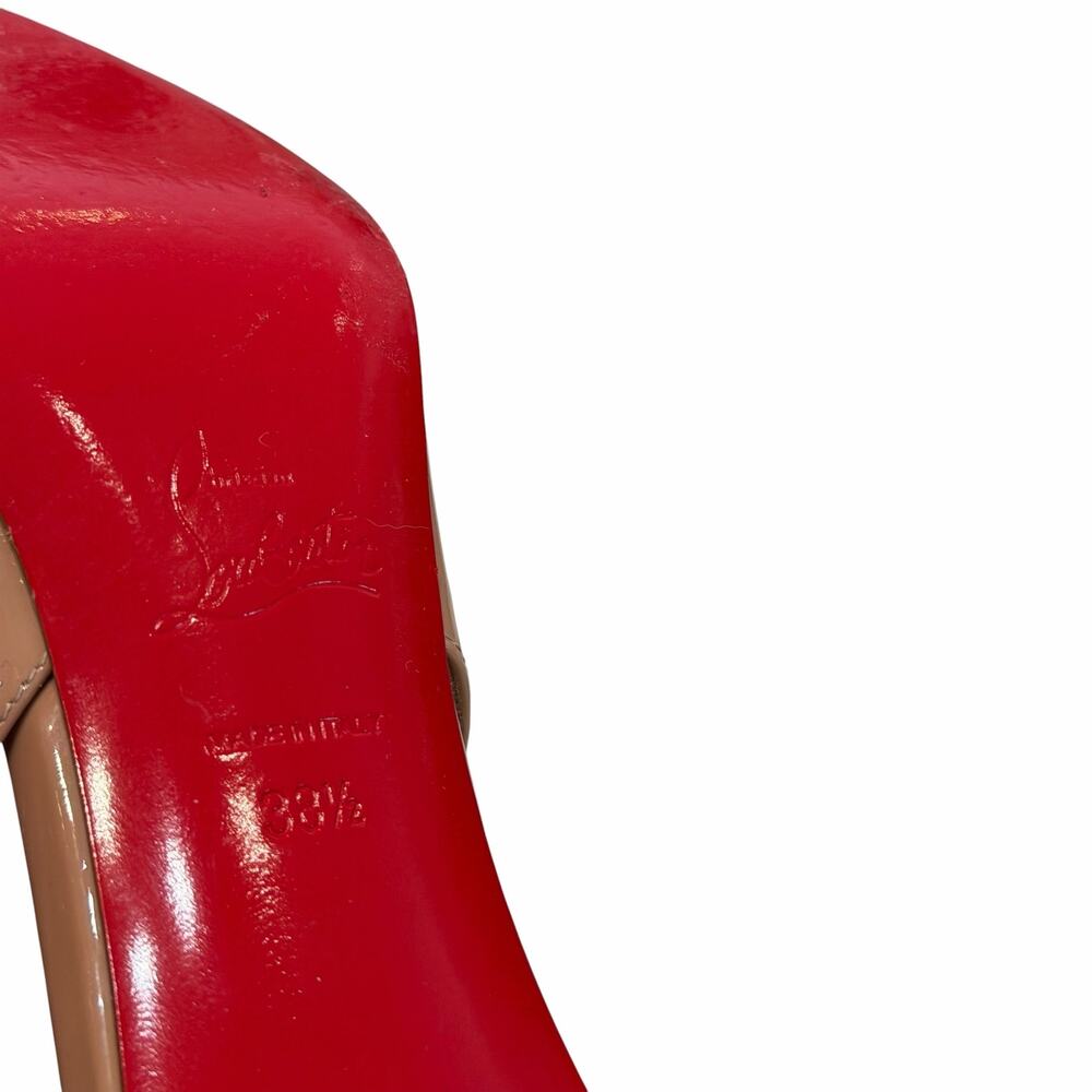 Christian Louboutin Hot Chick Sling Heel Patent Leather Blush Size 38.5 / US 8.5 - Picture 10 of 11